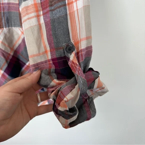 Holding Horses Anthropologie • Plaid Flannel Peplum Blouse - Picture 6 of 8